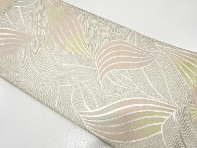 JAPANESE KIMONO / ANTIQUE FUKURO OBI / SILK / WOVEN PLANTS